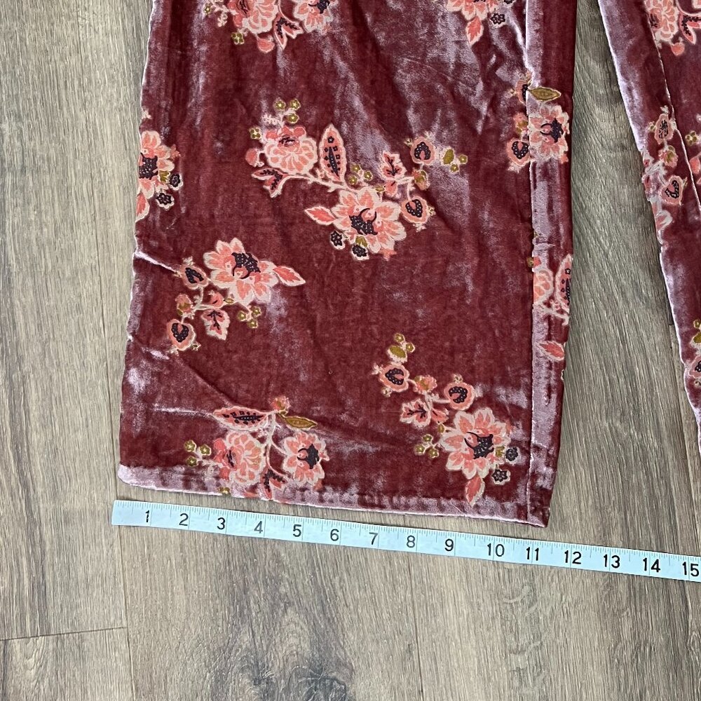 NEW Hutch Anthro Velvet Floral Wide Leg Pants Sz XS - Picture 6 of 16